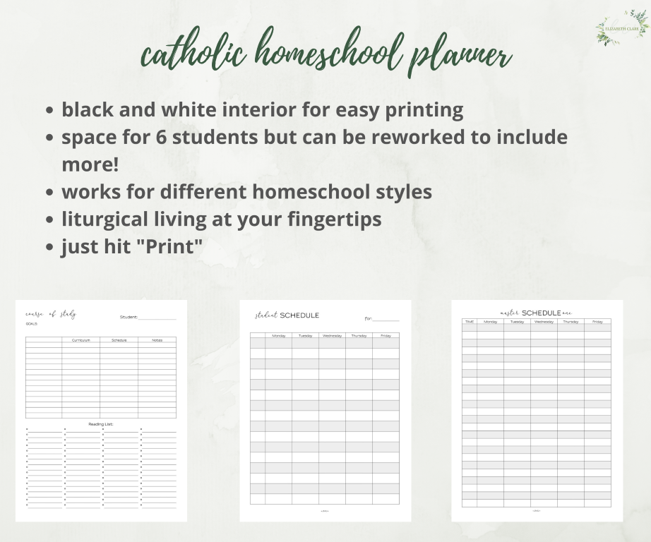 2023 2024 Printable Catholic Homeschool Planner PDF Elizabeth Clare   5 Medium 