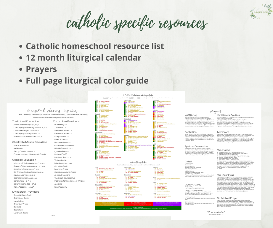 2023 2024 Printable Catholic Homeschool Planner PDF Elizabeth Clare   6 Medium 